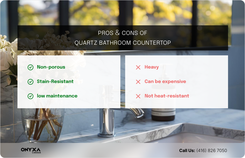 PROS CONS Quartz Bathroom Countertop