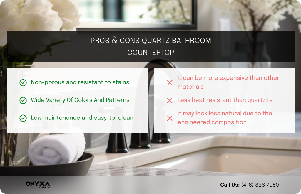 PROS CONS Quartz Bathroom Countertop 2